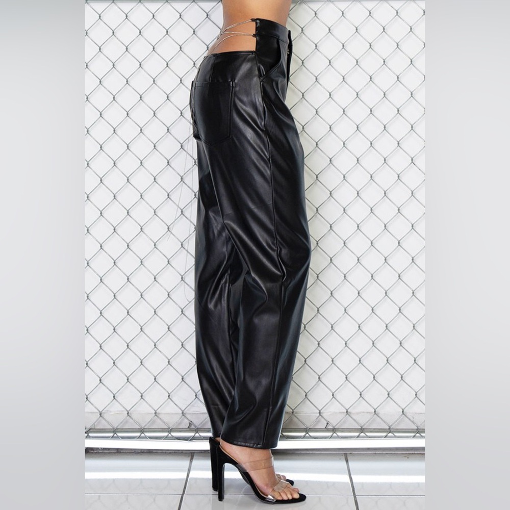 Black Faux Leather Pants